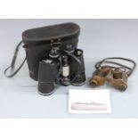 A pair of Royal Navy binoculars by repute from HMS Forester (Arctic Convoys) together with another