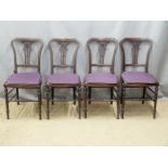 Four Edwardian inlaid chairs