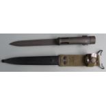 Belgium F.N Cal pattern bayonet with 16cm blade, scabbard and frog
