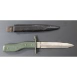 German WWI crankhandle trench knife bayonet by Demag of Duisberg stamped DRGM, 13.5cm blade, with