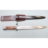 Austrian 1895 pattern Mannlicher bayonet, clear stamp to ricasso, 24cm fullered blade, with scabbard