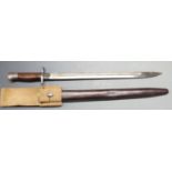 British 1907 pattern sword bayonet, clean stamps to ricasso and pommel, 43cm fullered blade with