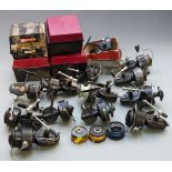 Large quantity of Mitchell fixed spool fishing reels including C A P 304 models, other models