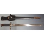 British 1887 pattern Martini Henry sword bayonet Mk1 converted to Mk4, clear stamps to ricasso and