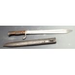 German 1898/05 pattern bayonet later type with muzzle ring trimmed and flashguard, clear stamps,