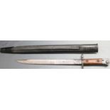 British 'Indian' pattern bayonet No1 Mk2 with square pommel and false edge to 30cm blade, clean
