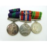 British Army WWII medals comprising War Medal and Defence Medal together with a General Service