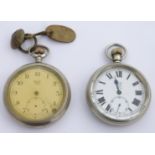 Two Great Western Railway Limit keyless winding open faced pocket watches, both with inset