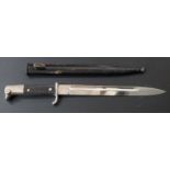 German KS98 pattern bayonet with E Pack & Sohne maker's mark to ricasso, 25cm fullered blade and
