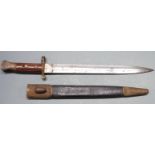 British 1888 pattern bayonet Mk1 second type, some clear stamps, 30cm blade with scabbard