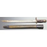 British 1913 pattern sword bayonet, some clear stamps crossed through with later US stamps to