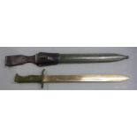 German 88/98 pattern Ersatz all steel version of the 98/05 'butcher' bayonet, with grooved hilt,