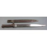 German 88/98 pattern Ersatz all steel bayonet, 5743 to crosspiece, 31cm fullered blade and scabbard