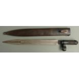 Russian Simonov folding knife bayonet with 25cm fullered blade and scabbard