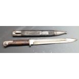 German 84/98 pattern bayonet, Sommero and I R 10. 61 to ricasso, with shaped grips, 25cm fullered