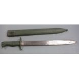 German 88/98 pattern Ersatz all steel version of the 98/05 'butcher' bayonet, with grooved grips,