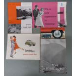 Classic motoring brochures including VW commercial and micro buses brochure numbered 58 (likely