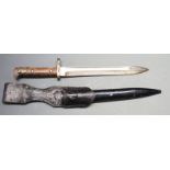 German 71/84 pattern bayonet with muzzle ring and shaped grips, Alex Coppel Solingen to ricasso,