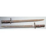 Two American 1917 pattern sword bayonets, both with clear stamp to ricasso, 43cm and 42cm fullered