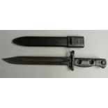 British L1A4 bayonet with 20cm fullered bowie blade and L3A1 plastic scabbard