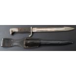 German KS98 pattern sawback bayonet with WK&G maker's mark to ricasso, 25cm sawback fullered