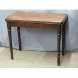 19thC oak fold over games table