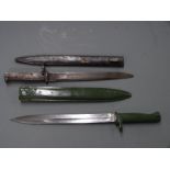 Two German 88/98 pattern Ersatz all steel bayonets, one with a 31cm fullered blade, the other with a