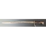 German S69/98 pattern bayonet with grooved wooden grips and 47cm fullered Yataghan blade