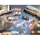 Scalextric Le Mans 24 Hour model motor racing set together with a Hump Back Bridge and Lap