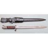 Czechoslovakia 1924 pattern bayonet stamped tgf to pommel, 30cm fullered blade, with scabbard and