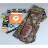 A collection of air rifle and pistol accessories including Vistascope 4x32 scope in original box,