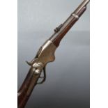 Spencer model 1865 .50 calibre underlever repeating percussion hammer action carbine rifle with