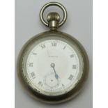 London Midland and Scottish railway Marvin keyless winding open faced pocket watch with inset
