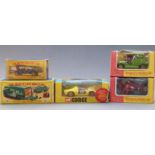 Five Corgi and Matchbox diecast model vehicles, all in original boxes.