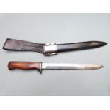 Norwegian 1894 pattern Krag Jorgensen knife bayonet with birch grips and clear stamp to ricasso.
