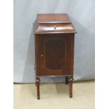 Mahogany cabinet with sarcophagus top and single drawer, W40 D38 H80