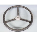 Circa 1930 vintage Morris Minor car steering wheel, diameter 40cm