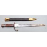 Brazilian Mauser bayonet, Weyerberg makers, stamped 4871 to crossguard and frog stud, with scabbard