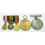 Royal Navy WWI medals comprising War Medal named to 1309 E J Mason RN and 293265 J H Webb RN