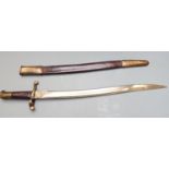 Portuguese sword bayonet believed used on a Westley Richards rifle c1840's, stamped 2919 to