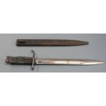 German 88/98 pattern Ersatz all steel knife bayonet with pressed steel hilt and upswept quillon,