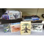 Books and folders on modern aircraft including World Aircraft Information Files, Modern Fighting