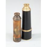 WWI Ottway style brass telescope dated 1915 together with an undated Ross of London example