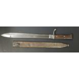 German 1898/05 pattern bayonet later type with muzzle ring trimmed and flashguard, some clear