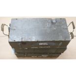 Three wooden military ammunition crates to suit 4.5 inch Mk8 shells, length 68cm. Consigned by a