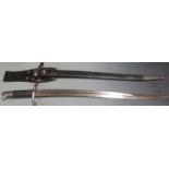 British 1856 pattern Enfield sword/bayonet stamped Chavasse to ricasso, 58cm yataghan blade, with