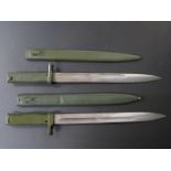 Two German 88/98 pattern Ersatz all steel bayonets, one with acceptance stamp, both with 31cm