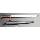 German 1898/05 pattern bayonet with trimmed muzzle ring, stamped to guard Anker-Werke makers,