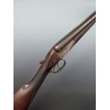W W Greener 12 bore side by side ejector shotgun with named and engraved lock, engraved trigger