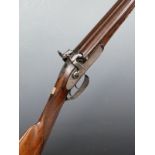 Joseph Manton 14 bore side by side percussion hammer action gun with named and engraved locks,